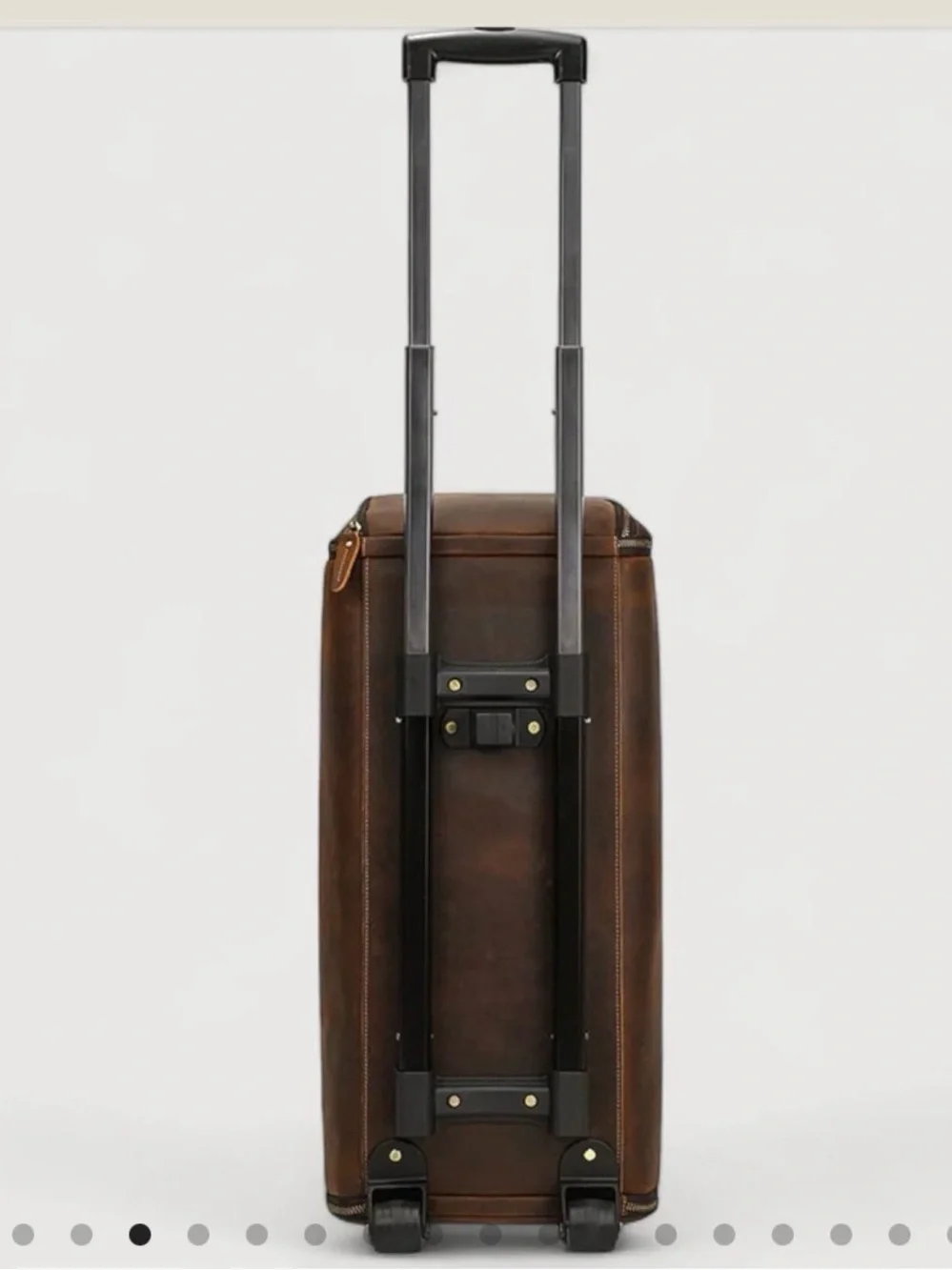 Garbelle Leather Carry-On Garment Duffel Bag Trolley Model Brown Travel Bag